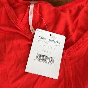 Free People Orange long sleeve T-shirt new with tags size small